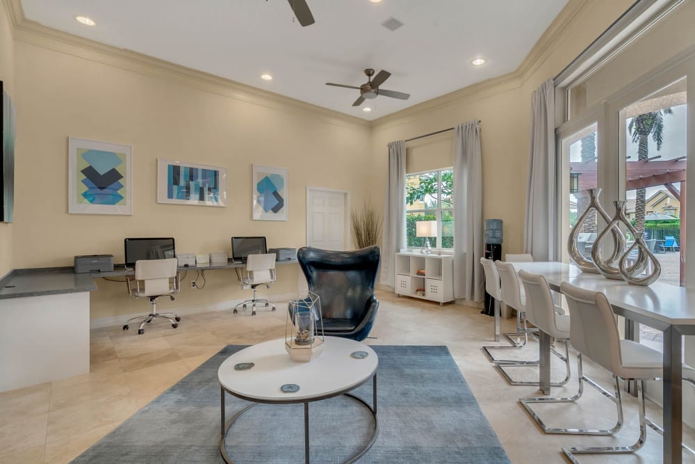Business center at Palms at World Gateway in Orlando, Florida