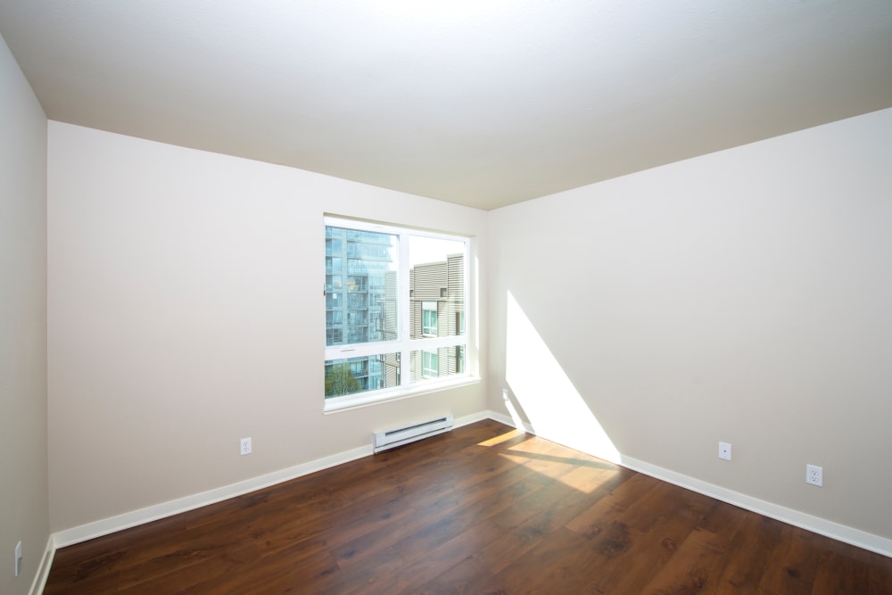 Bedroom with wood flooring at 2900 on First Apartments in Seattle, Washington
