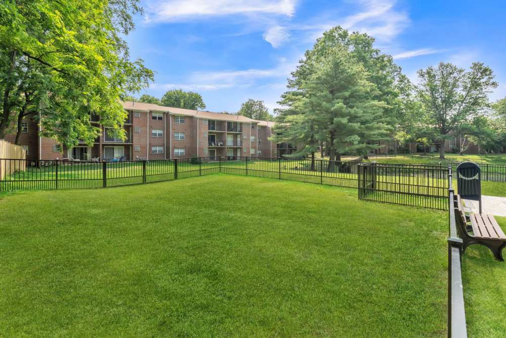 On-site dog park at Eagle Rock Apartments at Bel Air North in Forest Hill, Maryland