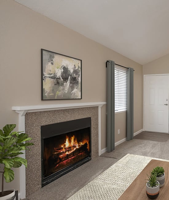 Fireplace at River's Edge Apartments in Lodi, California