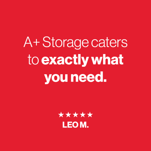 A review of A+ Storage that says "A+ Storage caters to exactly what you need."