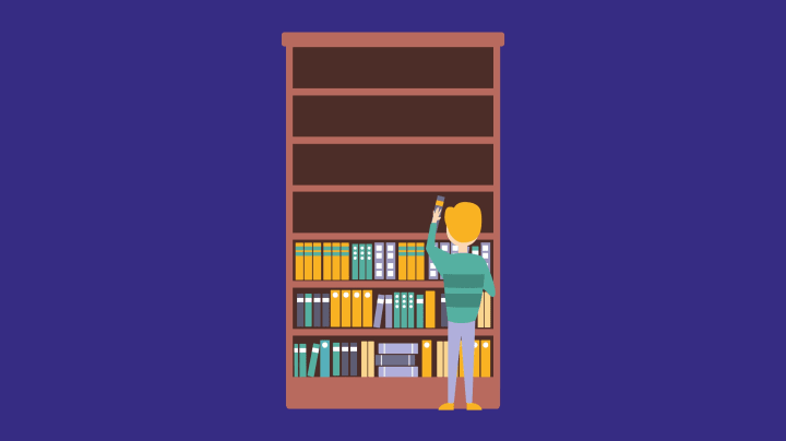 Illustration of bookshelf