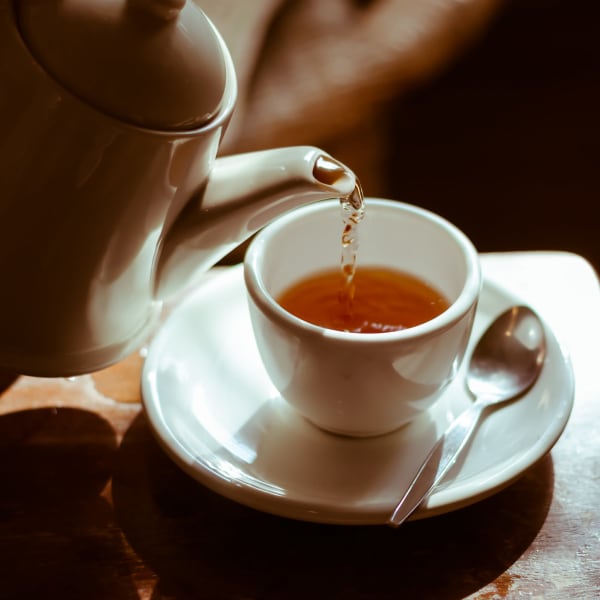A cup of tea at Sellwood Senior Living in Portland, Oregon.