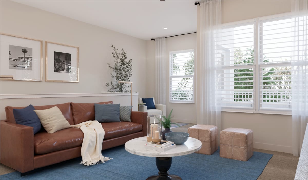 Hepburn floor plan living room at Remington Lake Apartments in Hamilton, Ohio