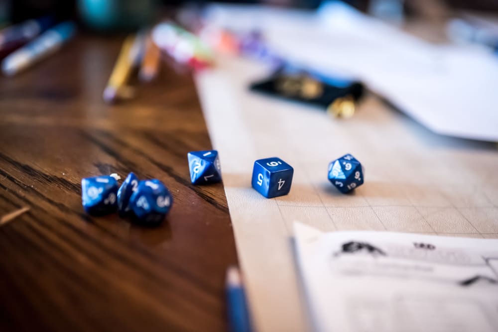 Stock photo of dice laying on the table