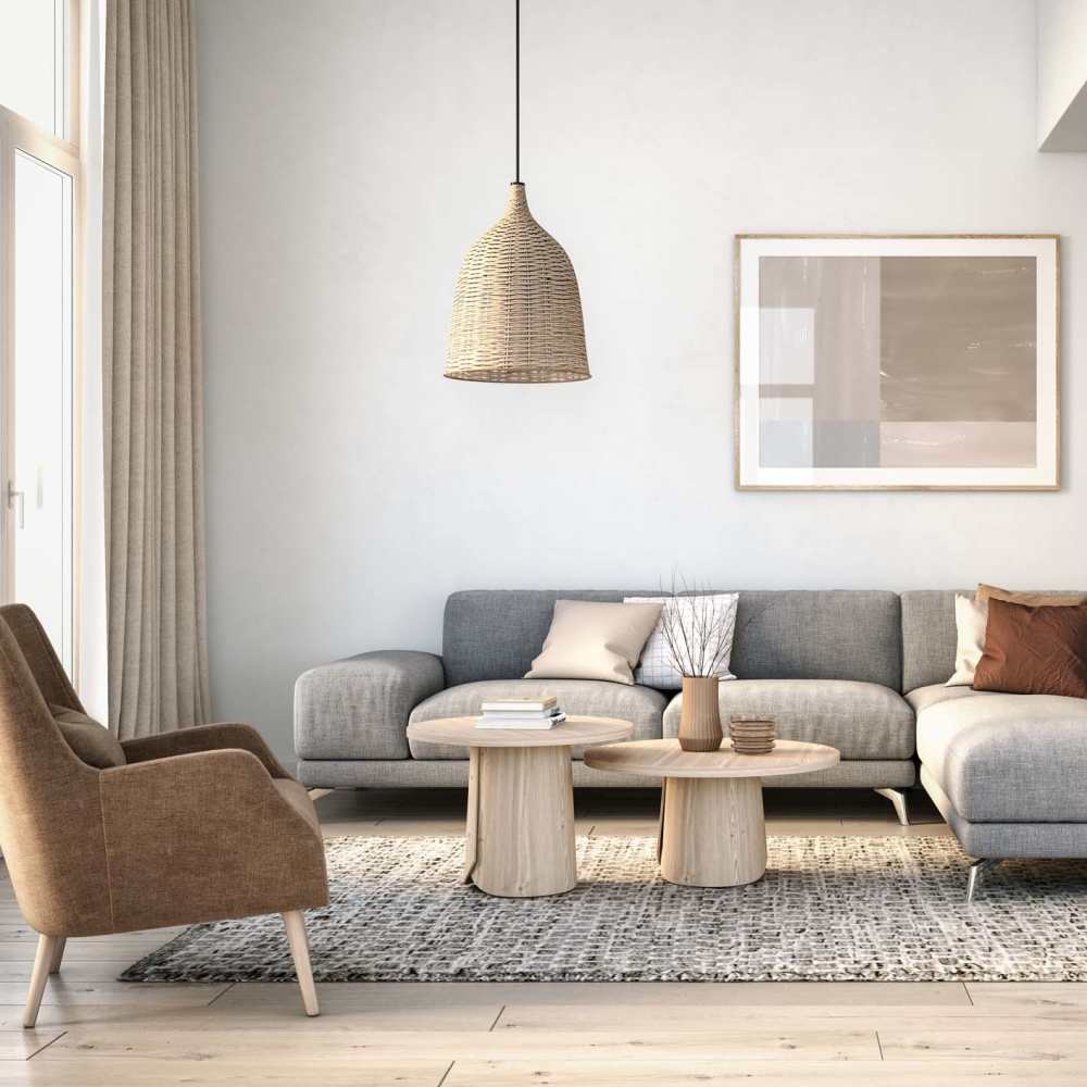 Living room with comfortable sofa, coffee table and chair at Country Meadows in Markle, Indiana