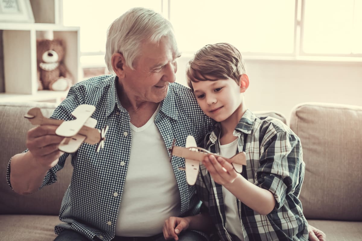 Grandfather and Grandson at Weatherly Court in Medford, Oregon