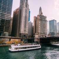 Aerial view of city building at ARTISAN Management Group in Des Moines, Iowa