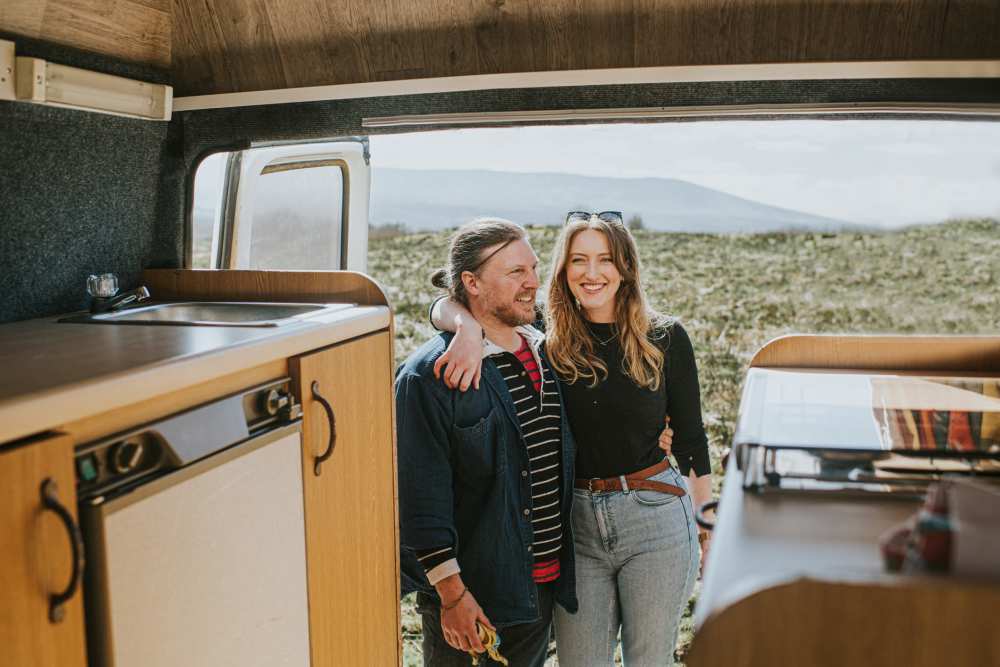 Happy couple with their RV from Stayton Mini Storage in Stayton, Oregon