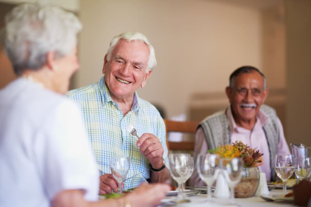 Residents enjoy restaurant style dining at Sunset Park Place in Dubuque, Iowa.