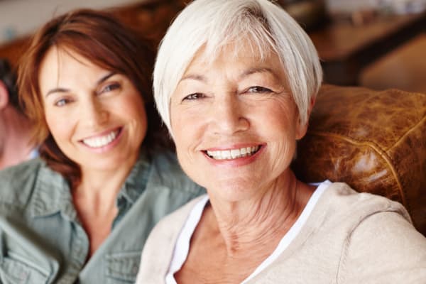 Assisted living resident smiling at GenCare LifeStyle at Point Ruston in Tacoma, Washington