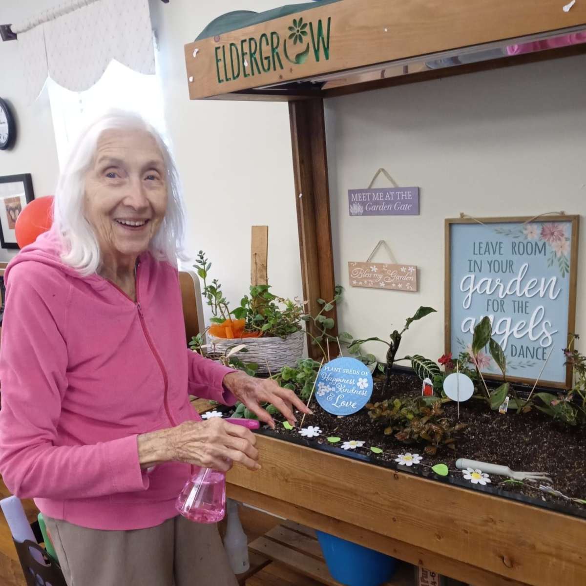 A resident using Eldergorw at Isle at Raider Ranch in Lubbock, Texas
