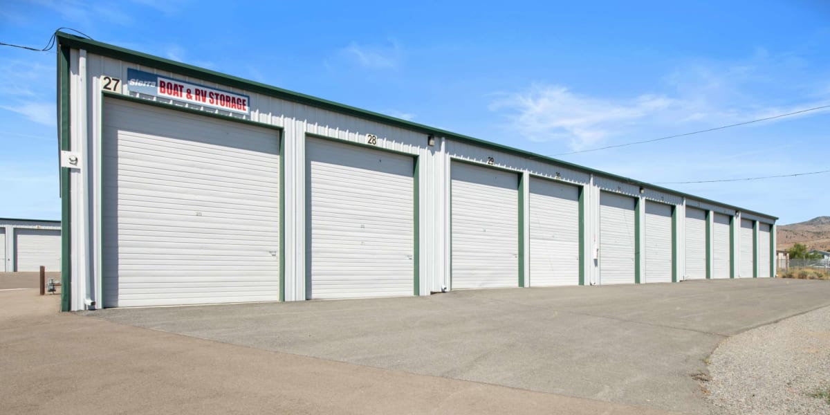 Outdoor large units at Sierra Boat and RV Storage in Carson City, Nevada