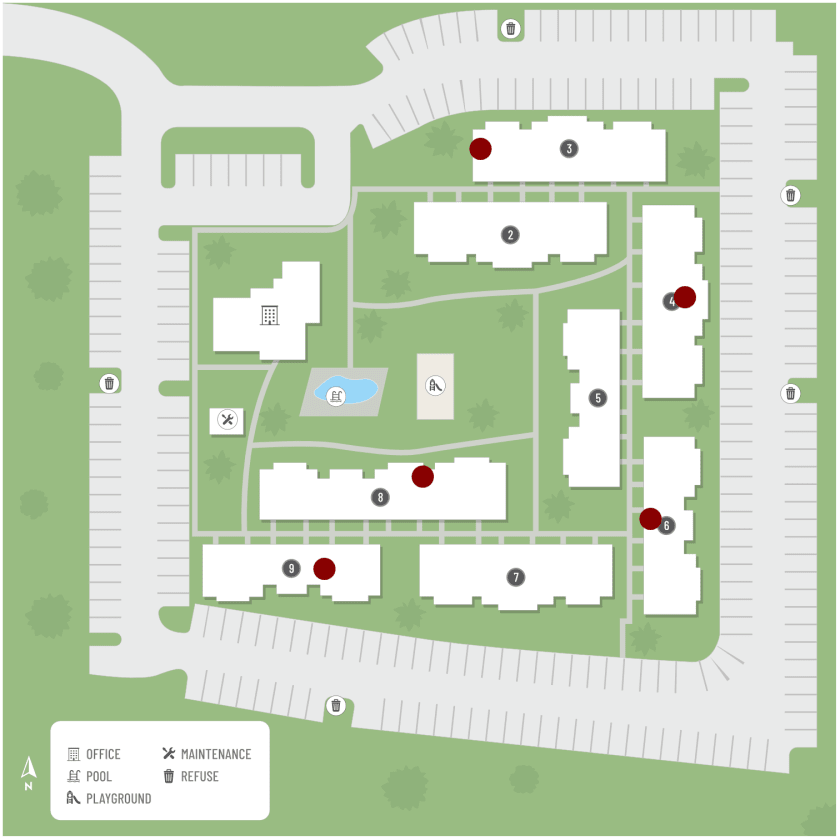 Site map at Villa De Oro in San Antonio, Texas
