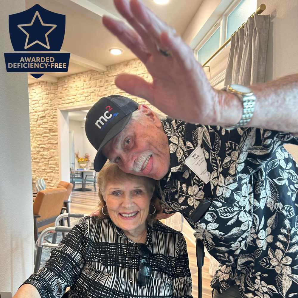 Resident enjoying personalized care at Woodland Lakes senior living community in a warm, inviting environment.