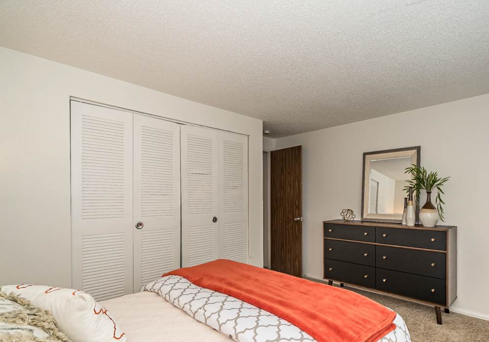 Bedroom with large closet at Waterford West in Manchester, Missouri