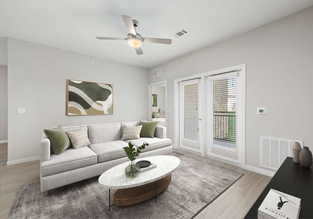 Stylish living room at The Janson in Del Valle, Texas