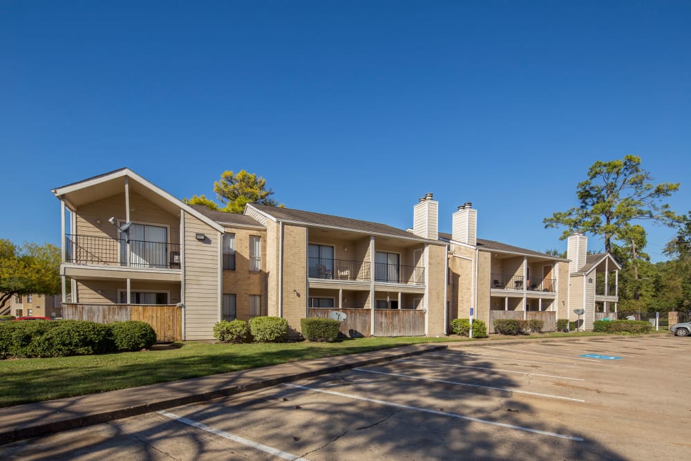 Morgan Bay apartment exterior and parking lot