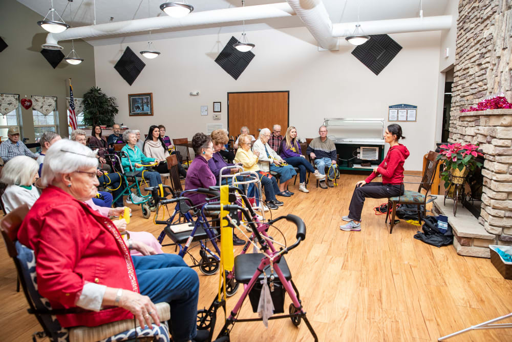 Class at Parker Place in Parkersburg, Iowa
