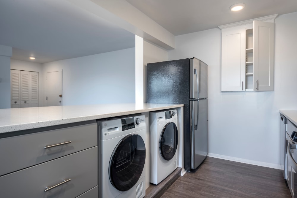 In-home washer and dryer at Ruxton Towers in Towson, Maryland
