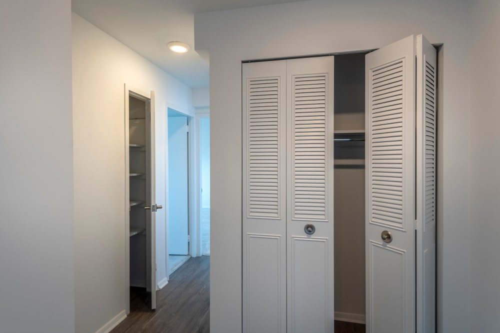 Closet with shelving at Ruxton Tower in Towson, Maryland