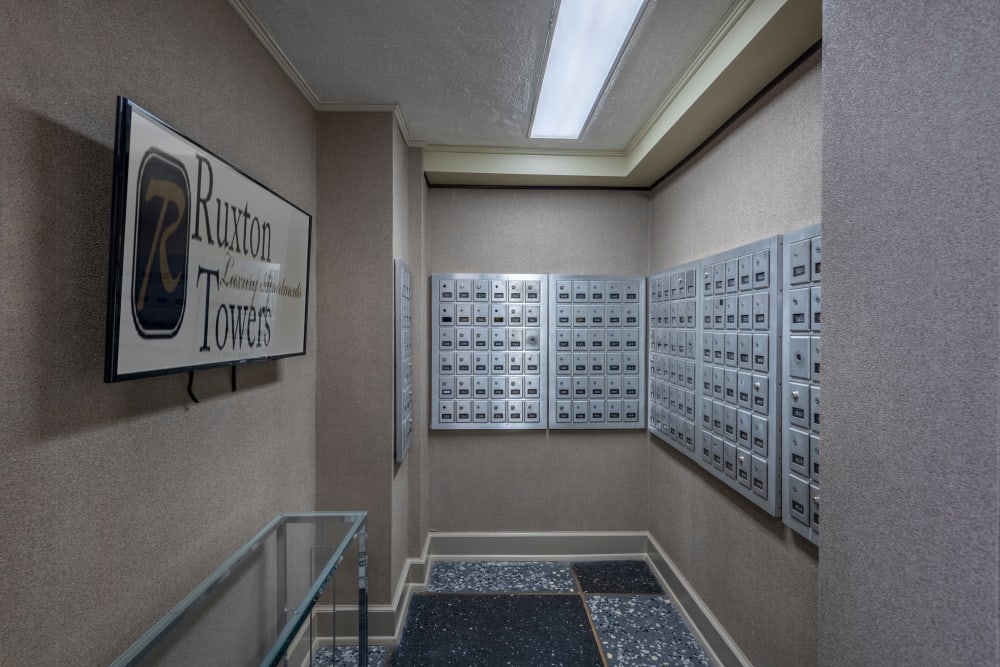 Mailboxes at Ruxton Towers Apartments in Towson, Maryland