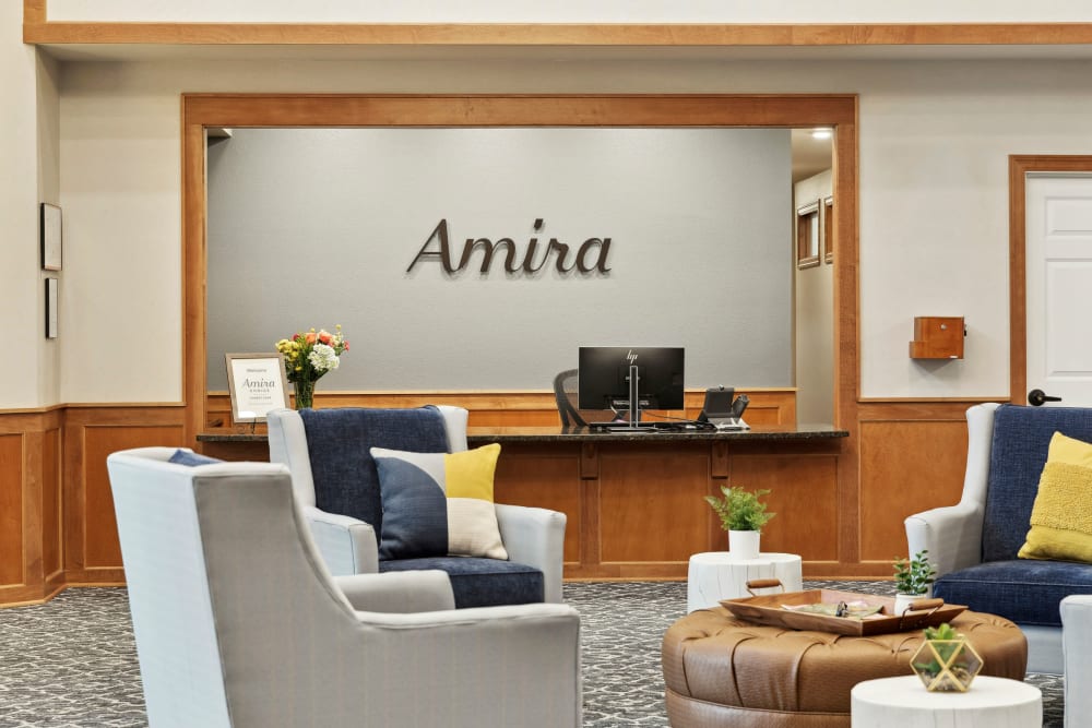 Main lobby at Amira Choice Forest Lake in Forest Lake, Minnesota