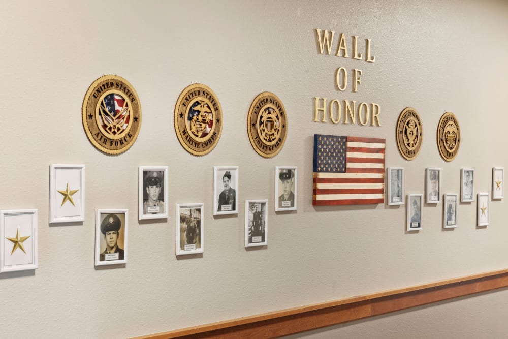 Veterans' Wall of Honor at Amira Choice Forest Lake in Forest Lake, Minnesota