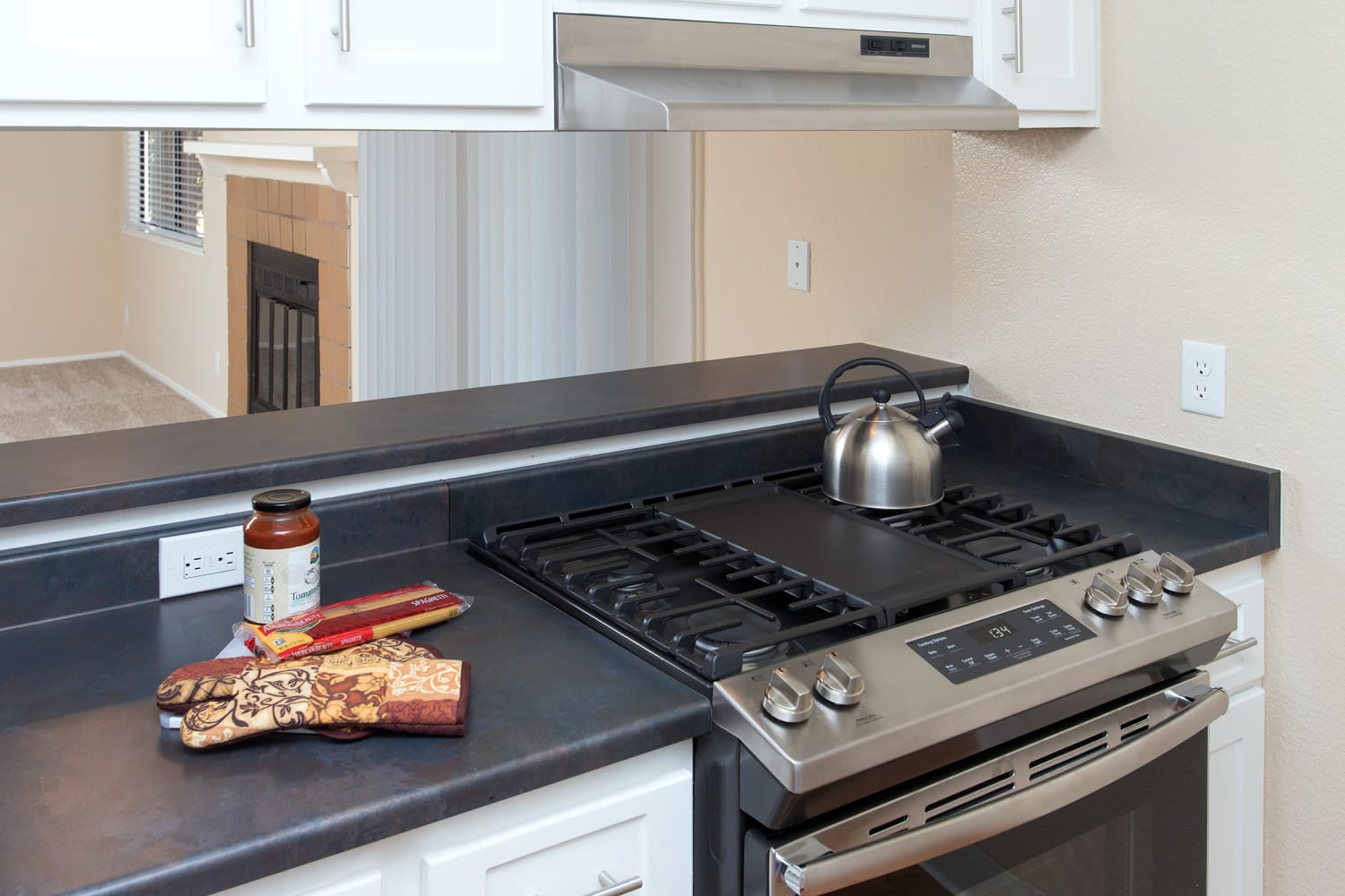Kitchen photo of sink and oven at Amber Court in Fremont, California