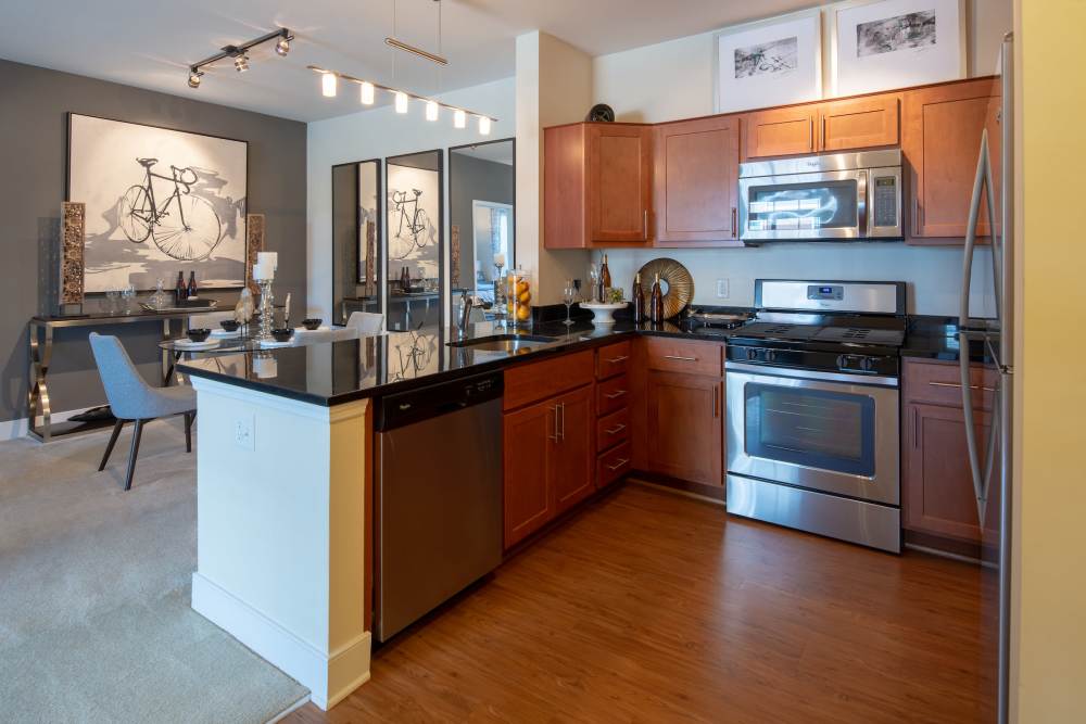 Stainless steel kitchen at The Elms at Shannon's Glen in Jessup, Maryland
