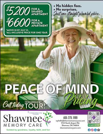 Monthly Flyer at Shawnee Memory Care in Shawnee, Oklahoma