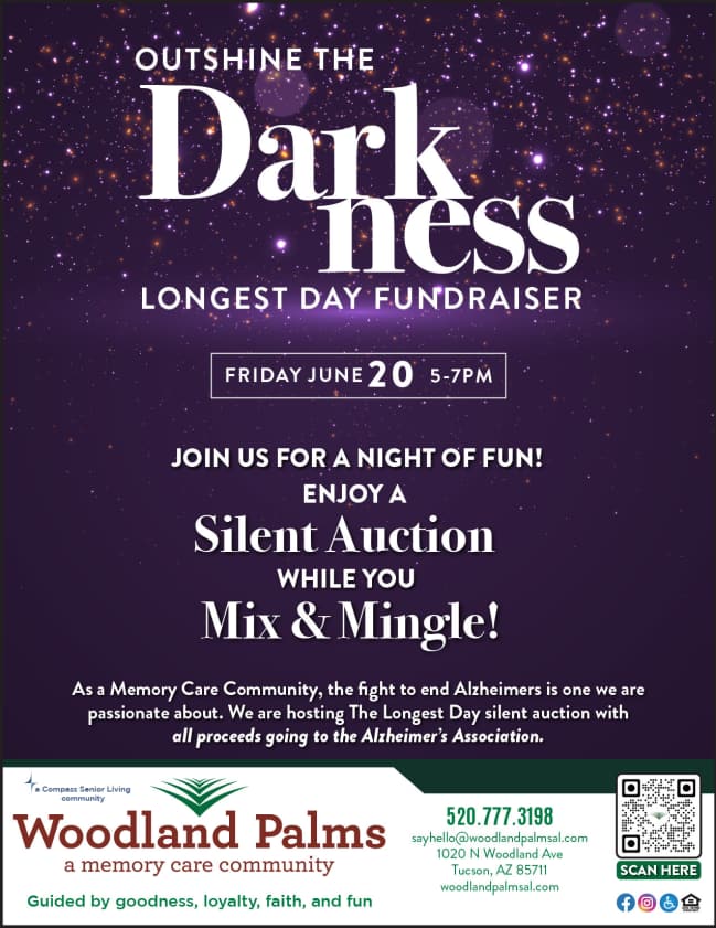 Darkness fundraiser at Woodland Palms Memory Care in Tucson, Arizona