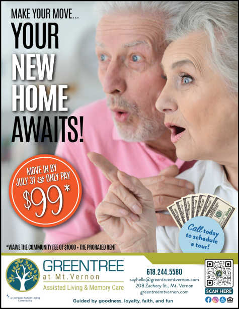 July Move In special Flyer at GreenTree at Mt. Vernon in Mt. Vernon, Illinois 