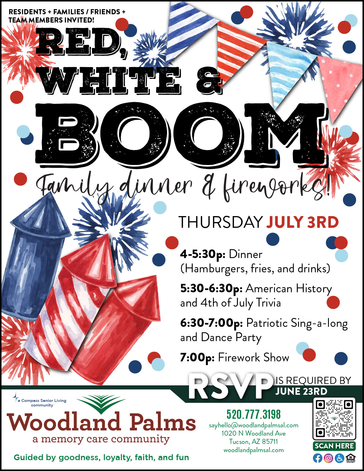  Red White & Boom at Woodland Palms Memory Care in Tucson, Arizona