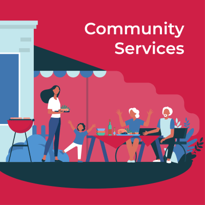 Supportive community graphic from La Mesa Park in La Mesa, California