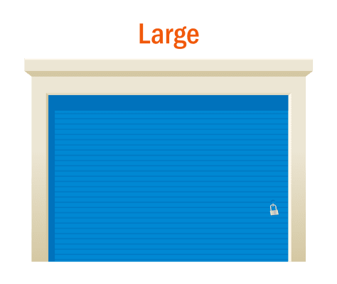 Large storage unit graphic, door closed