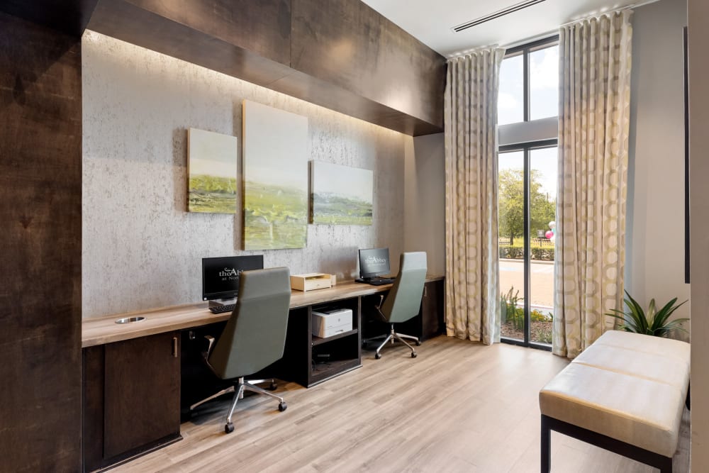 Business Center at The Abbey at Northpoint in Spring, Texas