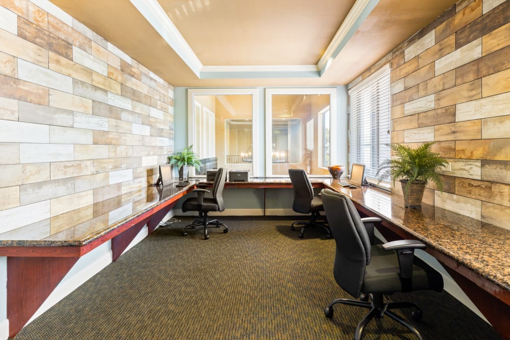 Business center at The Abbey on Lake Wyndemere in The Woodlands, Texas