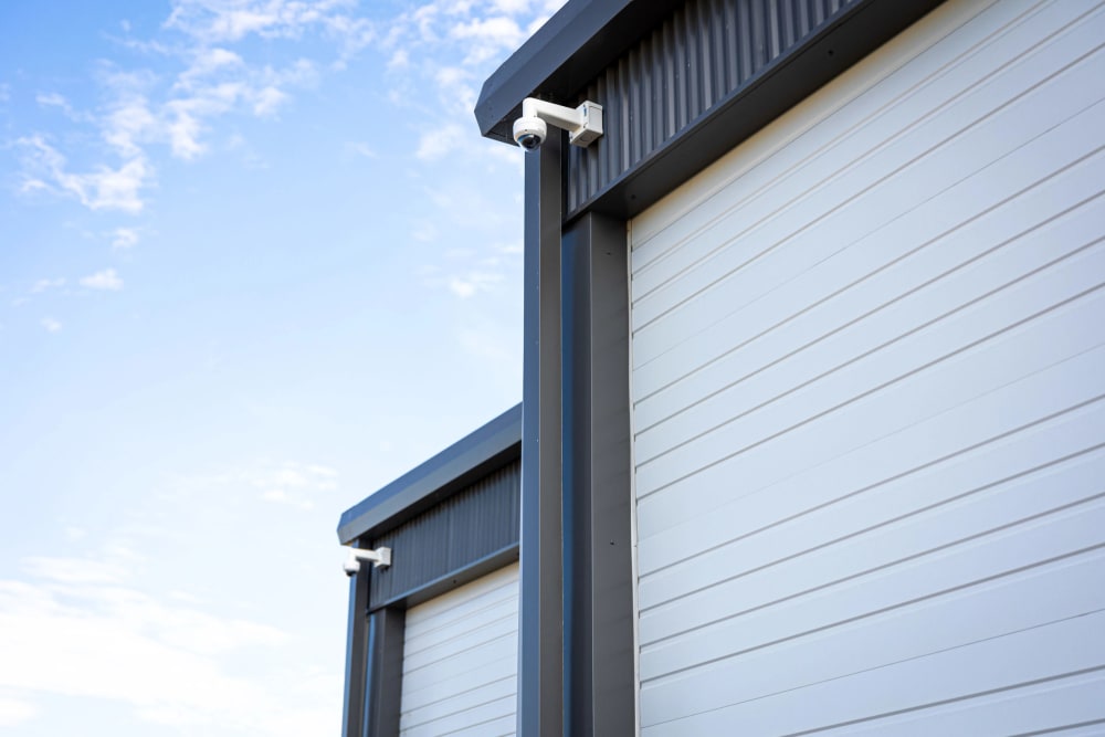 Security camera above storage units at LuxeLocker in Boise, Idaho