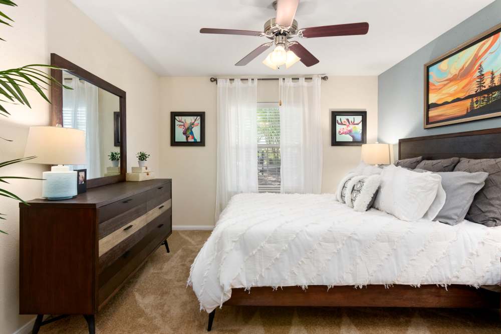 Spacious bathrooms with dresser  at The Abbey At Enclave in Houston, Texas