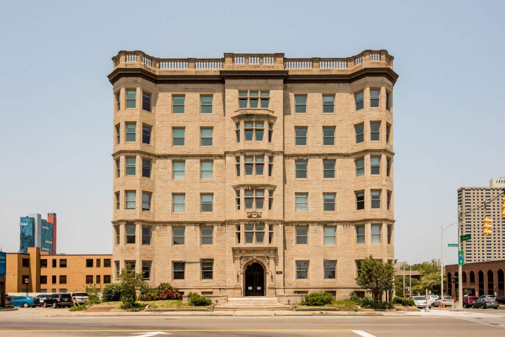 Exterior view of the front of Detroit Living in Detroit, Michigan