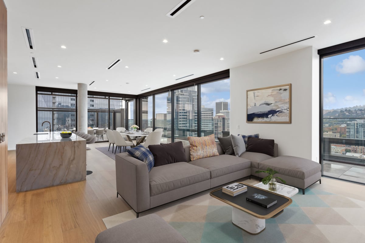 Penthouse with views of the city at The Residences at 11W in Portland, Oregon