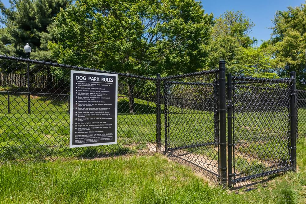 Onsite dog park at Fox Run Apartments in Edgewood, Maryland