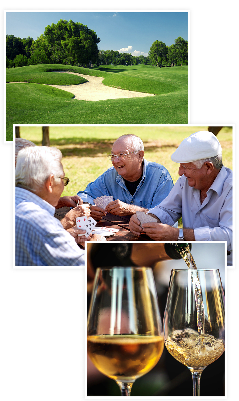 A mix of photos of activities at Clearwater at Glendora in Glendora, California. 