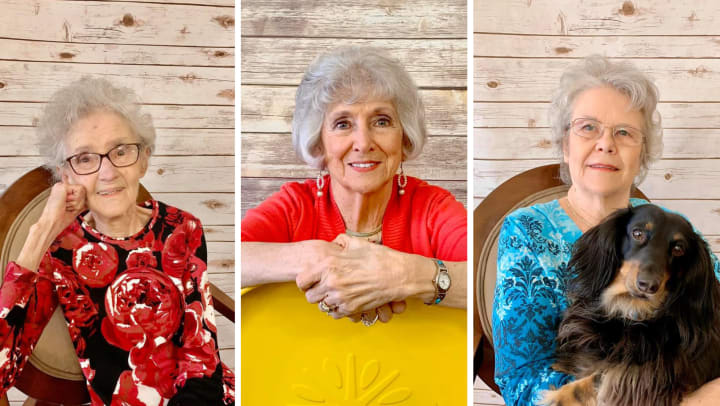 Image of three senior women happy