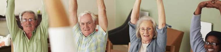 Outdoor walking and sitting are offered at Lakeshore Woods, A Randall Residence