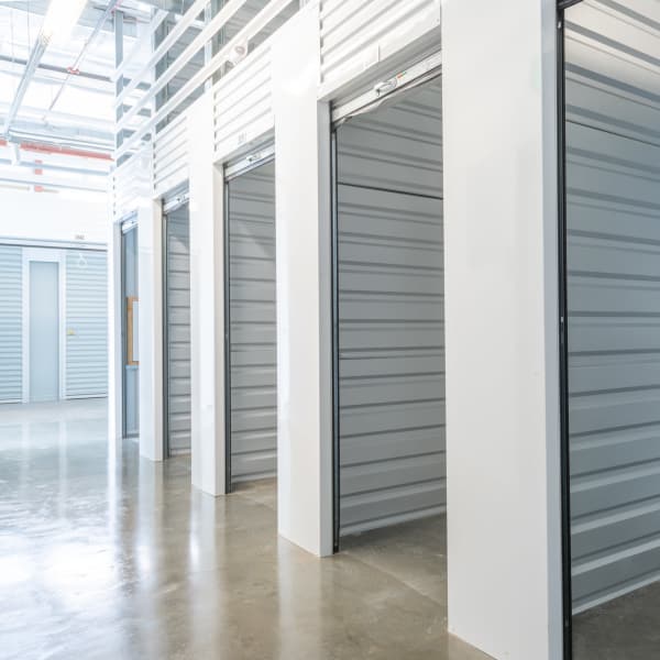 Open climate-controlled units at StorQuest Self Storage in Portland, Oregon