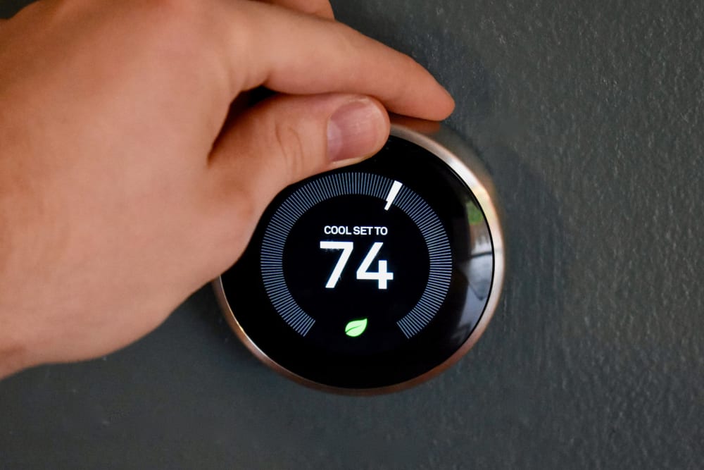 Model home's SMART thermostat at Capital Crest at Godley Station in Savannah, Georgia