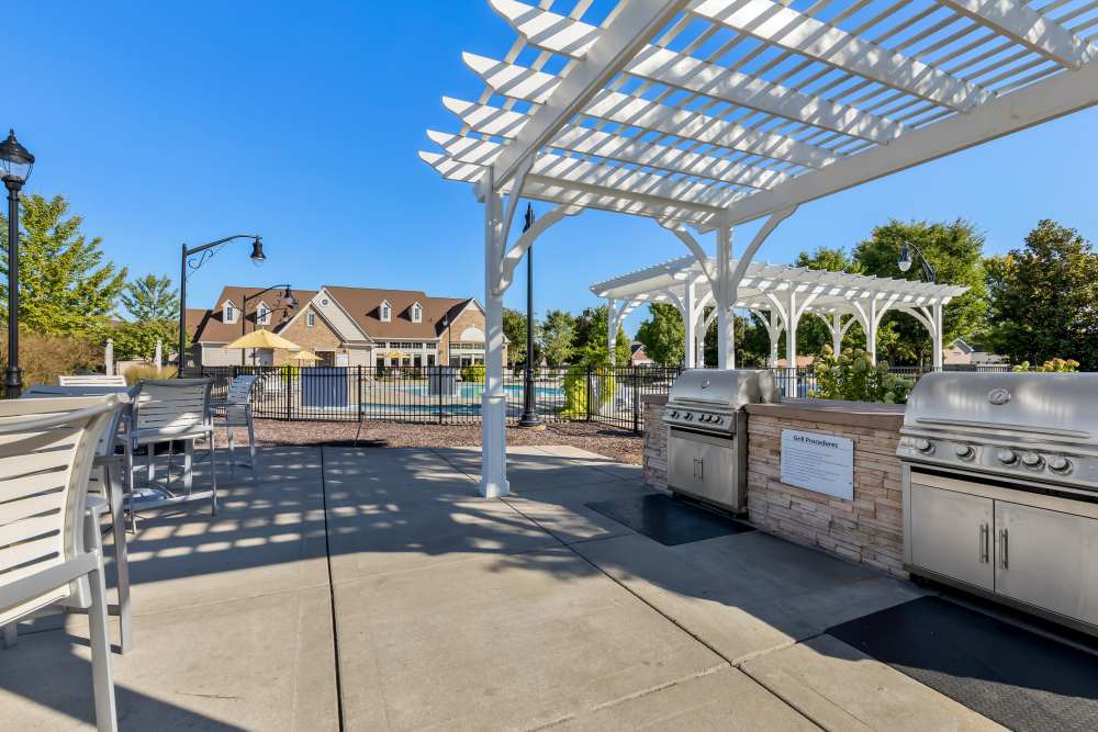 Grilling Space with Shade Pergola at Arbor Brook in Murfreesboro, Tennessee