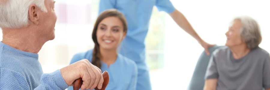 Resident and nurse at Edgerton Care Center in Edgerton, Wisconsin